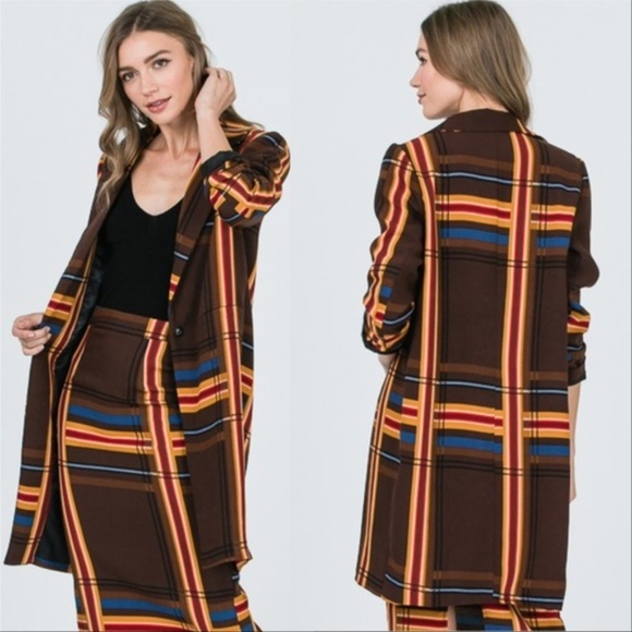 DIANA Plaid Print Coat Blazer - Picture 3 of 4